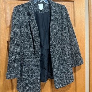Lauren Conrad Black and Gray Tweed Blazer